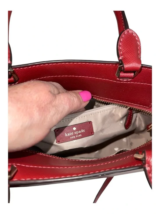 Kate Spade Staci Medium Satchel Bag Red - Picture 4 of 6